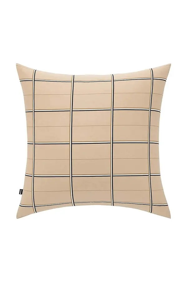 BOSS Bombažna prevleka za blazino BOSS BOSSCHEC Beige 65 x 65 cm