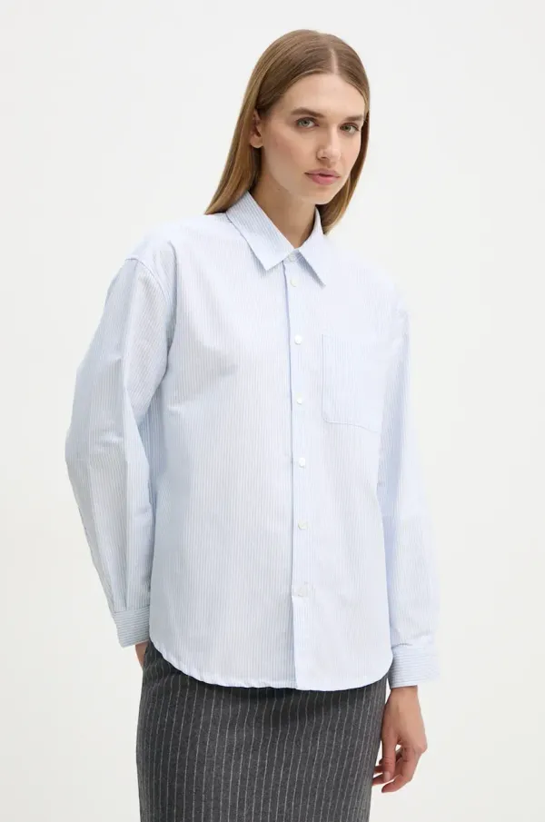 A.P.C. Bombažna srajca A.P.C. chemise boyfriend logo ženska, COGUH.F12550