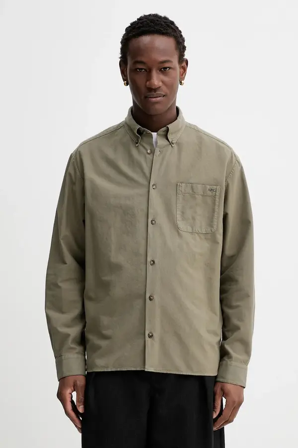 A.P.C. Bombažna srajca A.P.C. Chemise Mateo Logo