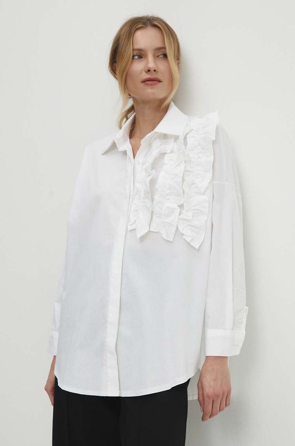 Answear Lab Bombažna srajca Answear Lab ženska, bela barva