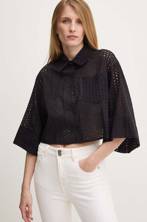 Answear Lab Bombažna srajca Answear Lab ženska, črna barva