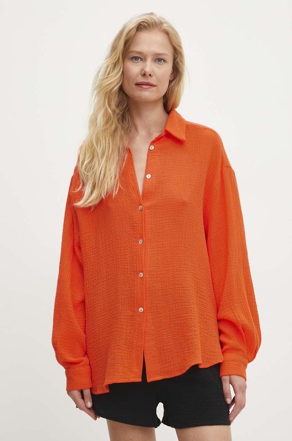 Answear Lab Bombažna srajca Answear Lab ženska, oranžna barva