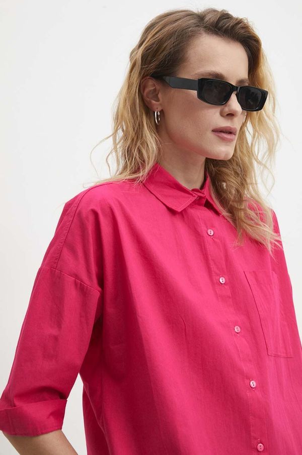 Answear Lab Bombažna srajca Answear Lab ženska, roza barva