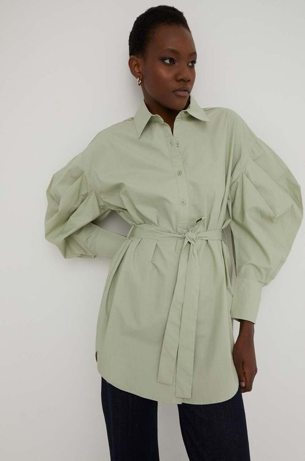 Answear Lab Bombažna srajca Answear Lab ženska, zelena barva