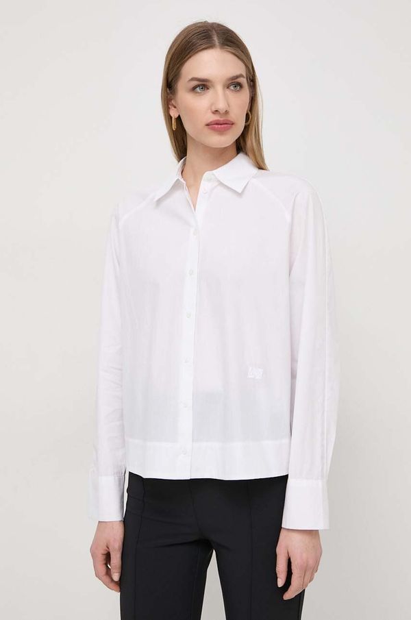 Armani Exchange Bombažna srajca Armani Exchange ženska, bela barva