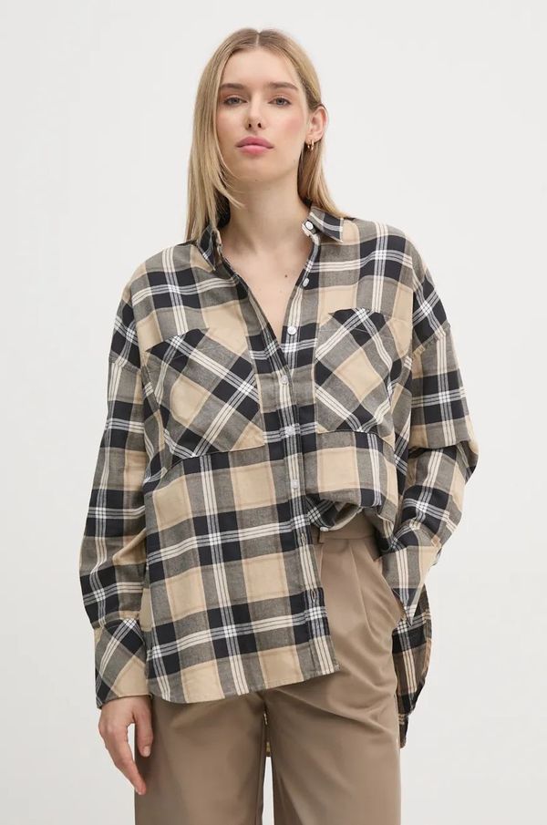 Barbour Bombažna srajca Barbour ženska, bež barva, LSH1640