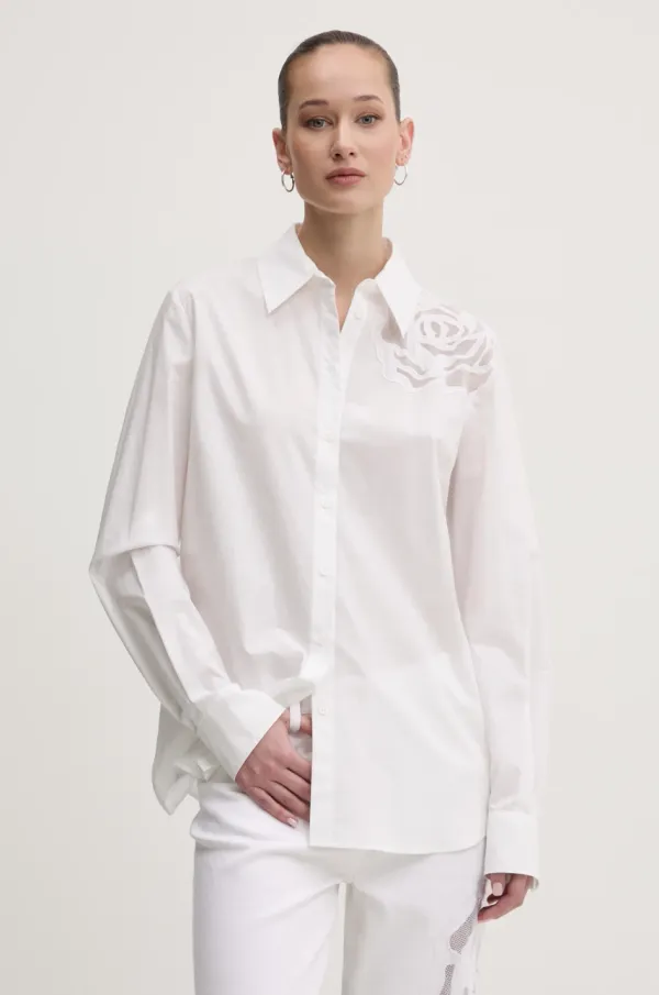 Blugirl Blumarine Bombažna srajca Blugirl Blumarine ženska, bež barva, RA5031.TS246