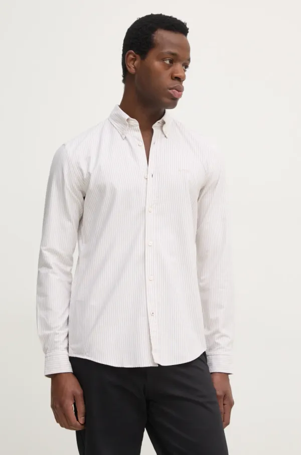 BOSS Bombažna srajca BOSS moška, bela barva, 50520275