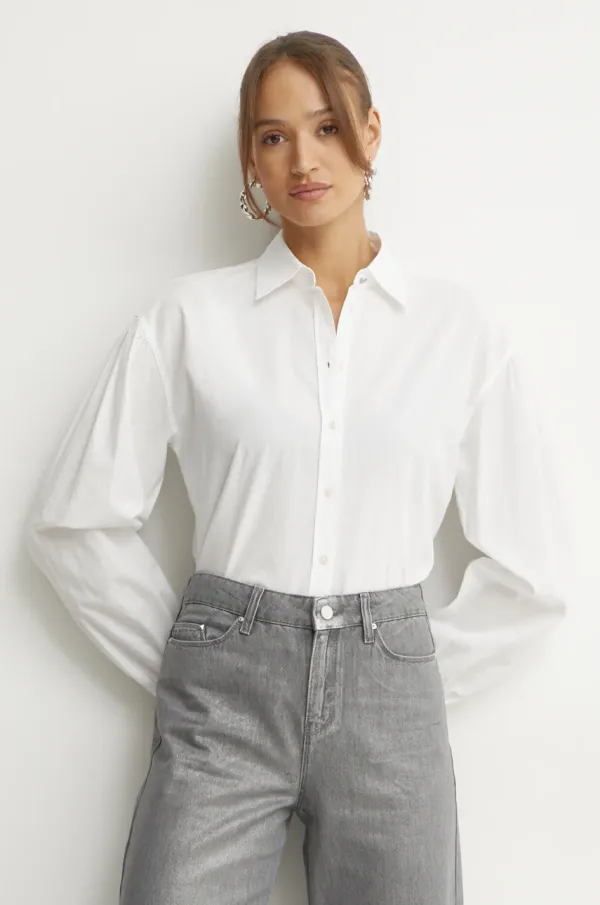 BOSS Orange Bombažna srajca Boss Orange ženska, bela barva, 50538846