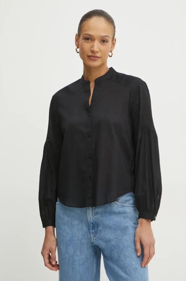 BOSS Orange Bombažna srajca Boss Orange ženska, črna barva, 50509827