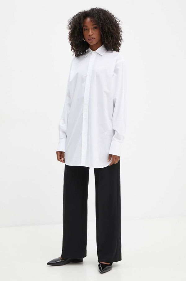 BOSS Bombažna srajca BOSS ženska, bela barva, 50521545