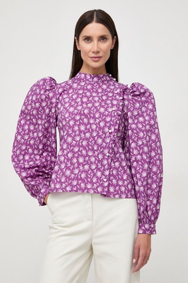 Custommade Bombažna srajca Custommade ženska, vijolična barva
