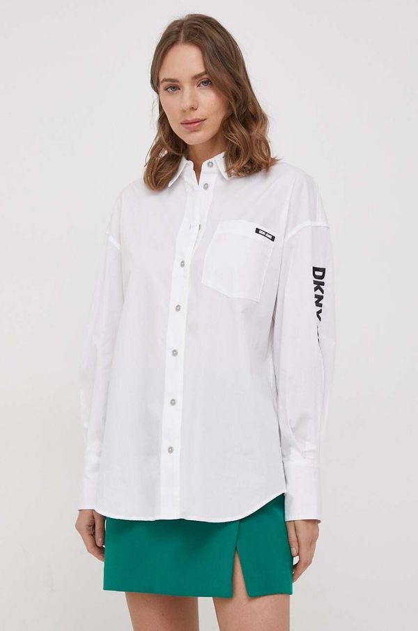 DKNY Bombažna srajca Dkny ženska, bela barva