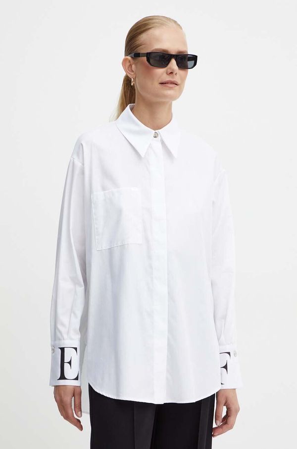 Elisabetta Franchi Bombažna srajca Elisabetta Franchi ženska, bela barva, CAT6246E2