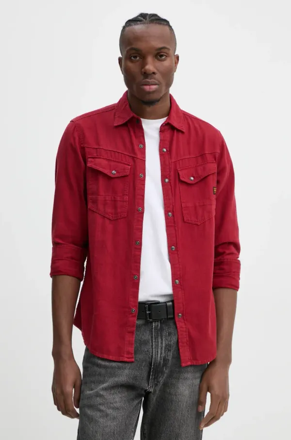 G-Star Raw Bombažna srajca G-Star Raw moška, rdeča barva, D25223-D454