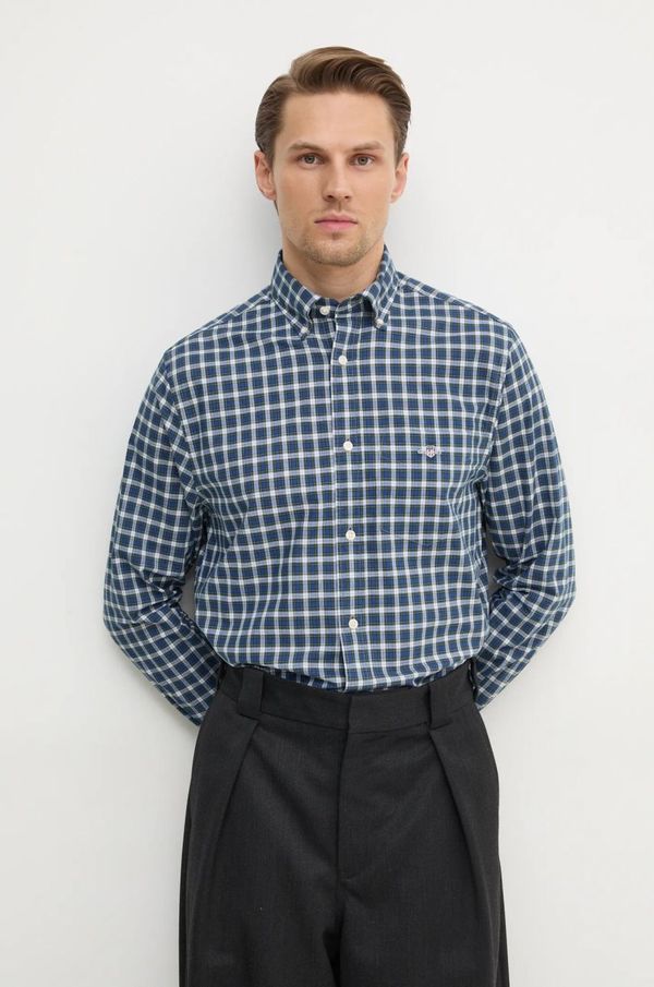 Gant Bombažna srajca Gant moška, mornarsko modra barva, 3250002