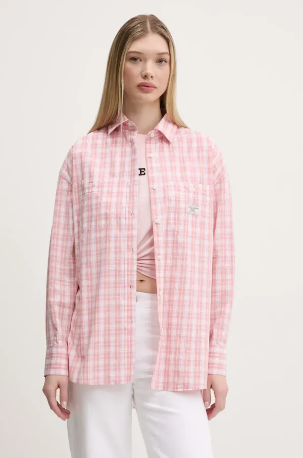 Guess Jeans Bombažna srajca Guess Jeans ženska, roza barva, W5RH95 WGZ11