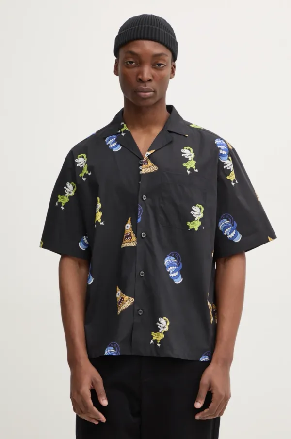 Hugo Blue Bombažna srajca Hugo Blue moška, črna barva, 50534201