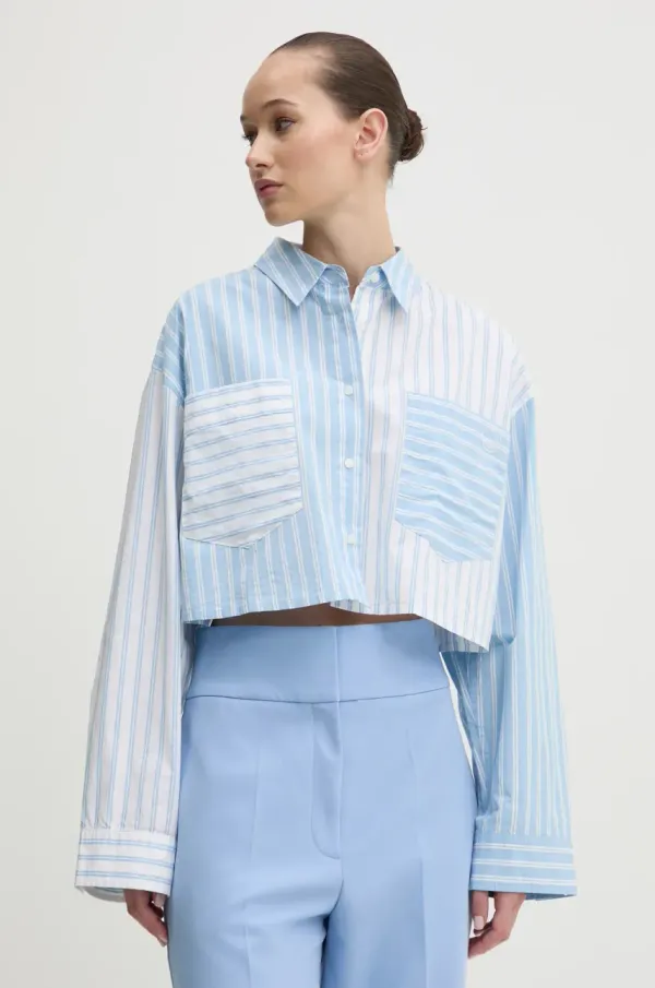 HUGO Blue Bombažna srajca Hugo Blue ženska, bela barva, 50534779