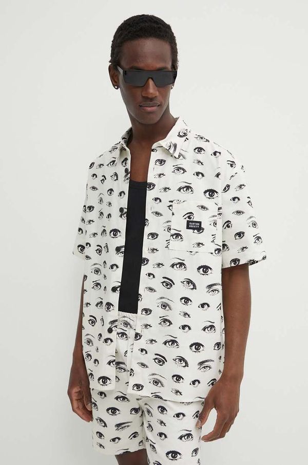 Kaotiko Bombažna srajca Kaotiko moška, bež barva