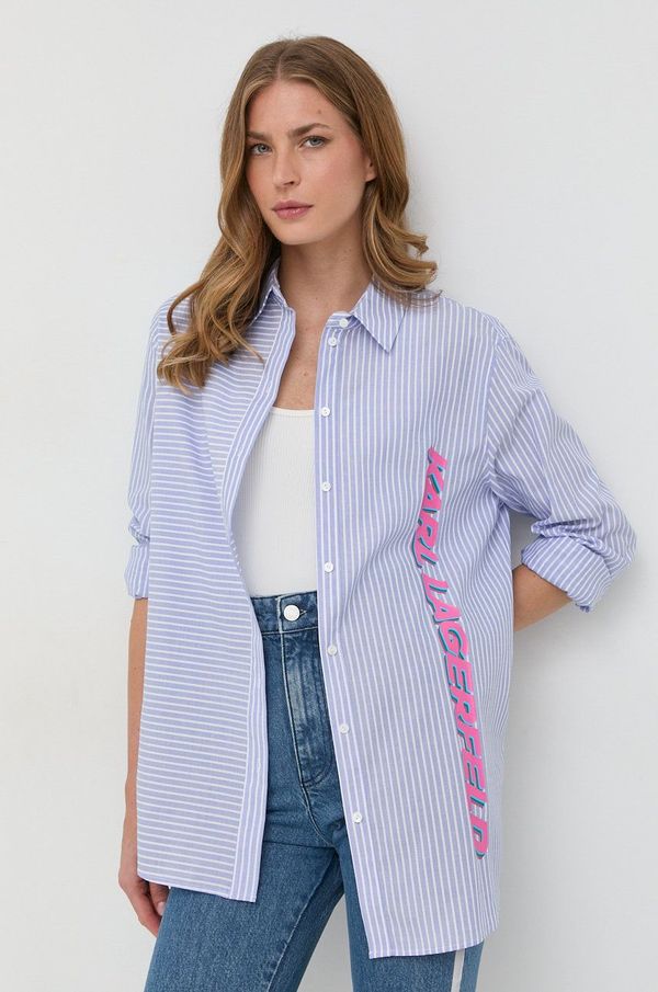 Karl Lagerfeld Bombažna srajca Karl Lagerfeld ženska