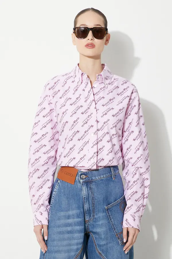 Kenzo Bombažna srajca Kenzo Printed Slim Fit Shirt