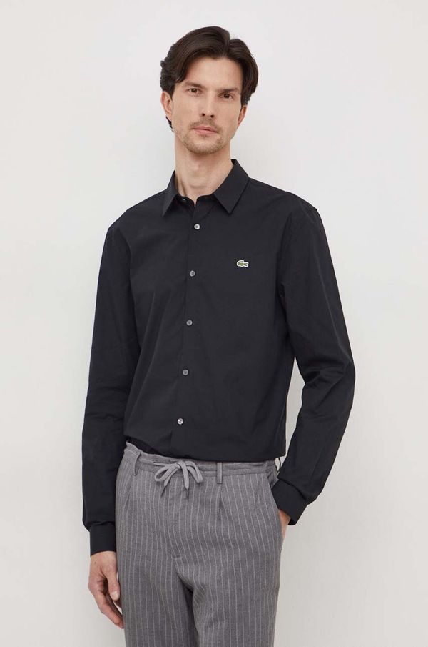 Lacoste Bombažna srajca Lacoste moška, črna barva