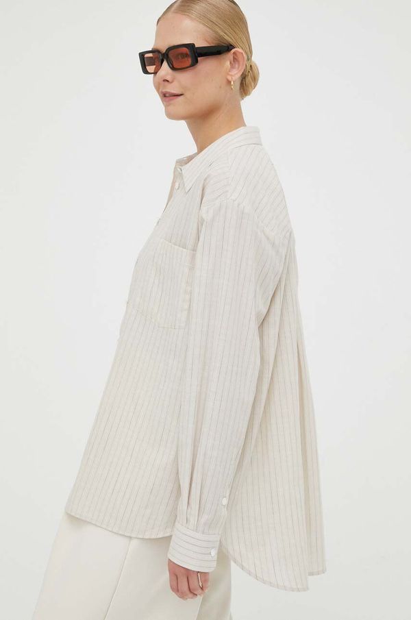 Lovechild Bombažna srajca Lovechild Elotta ženska, bež barva