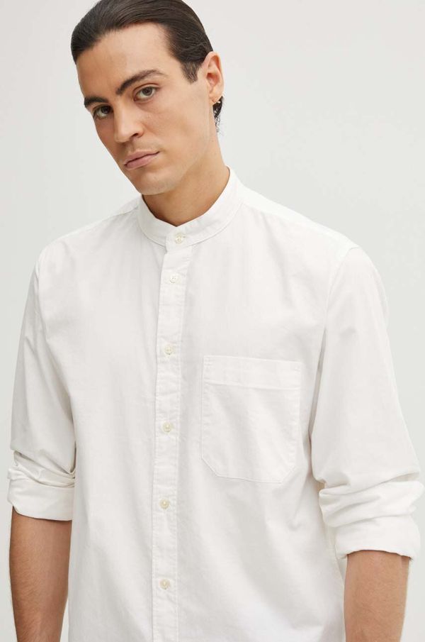 Marc O'Polo Bombažna srajca Marc O'Polo DENIM moška, bela barva, 5000000295