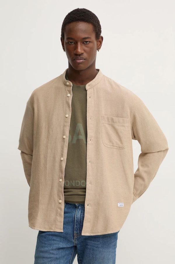 Marc O'Polo Bombažna srajca Marc O'Polo moška, bež barva, 5000005770