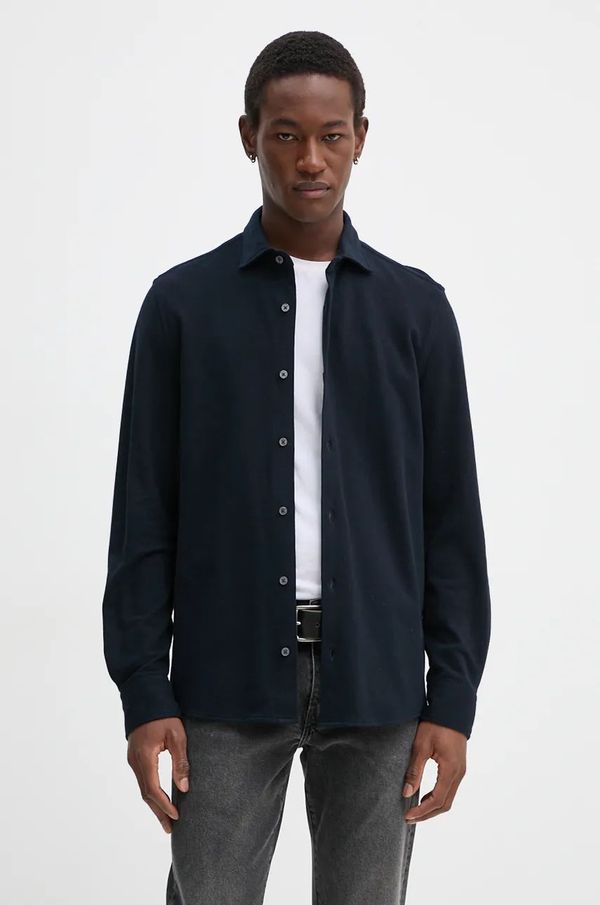 Marc O'Polo Bombažna srajca Marc O'Polo moška, mornarsko modra barva, 428211042256