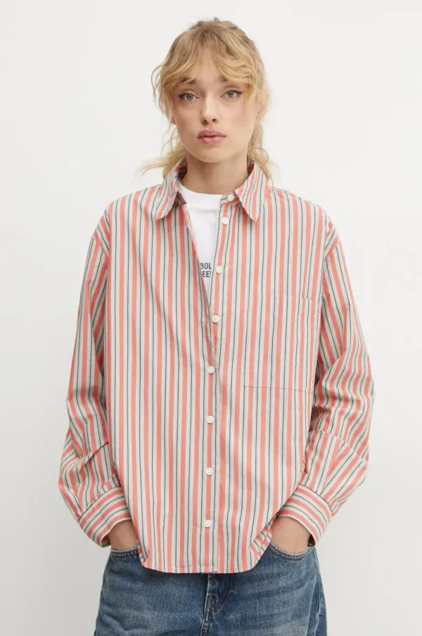 Marc O'Polo Bombažna srajca Marc O'Polo ženska, oranžna barva, 5000005494