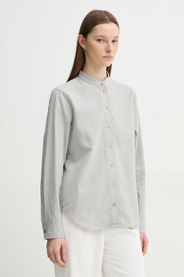 Marc O'Polo Bombažna srajca Marc O'Polo ženska, siva barva, 411109042351