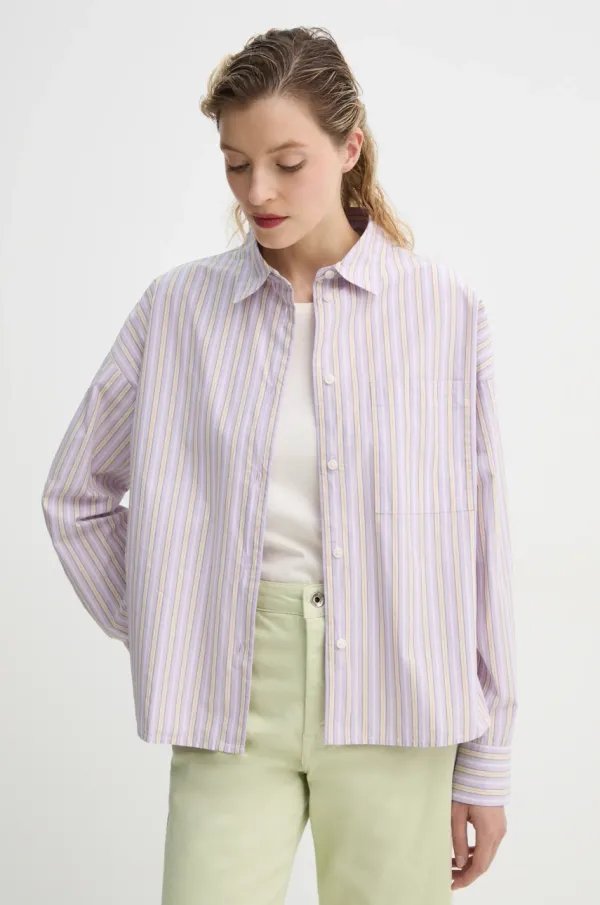 Marc O'Polo Bombažna srajca Marc O'Polo ženska, vijolična barva, 5000006198