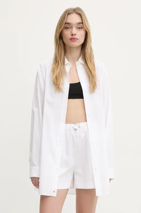 Moschino Jeans Bombažna srajca Moschino Jeans ženska, bež barva, 0209 3227