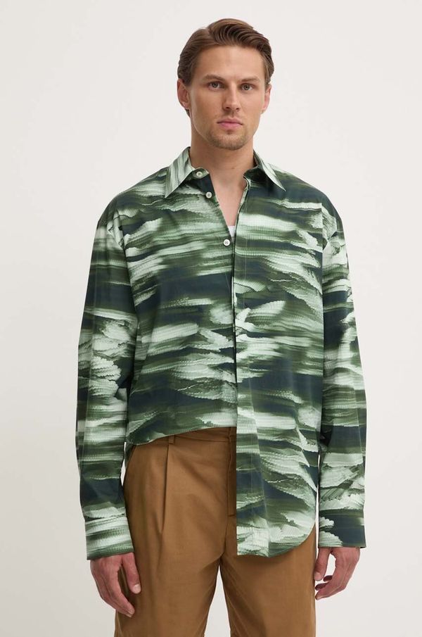 MSGM Bombažna srajca MSGM moška, zelena barva, 3740ME19.247550