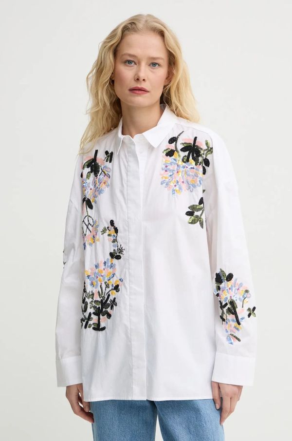 MUNTHE Bombažna srajca MUNTHE SINGUS ženska, bela barva, 244100224422