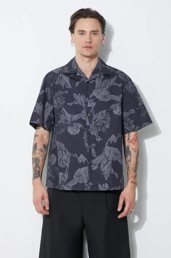 Neil Barrett Bombažna srajca Neil Barrett Boxy Bold Flowers Print Short Sleeve Shirt