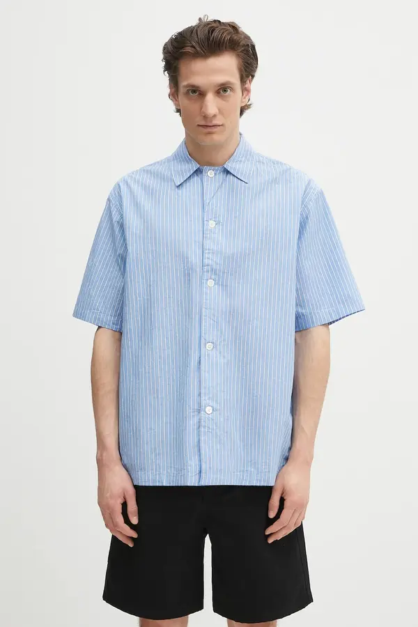 Norse Projects Bombažna srajca Norse Projects Mads Poplin Stripe SS
