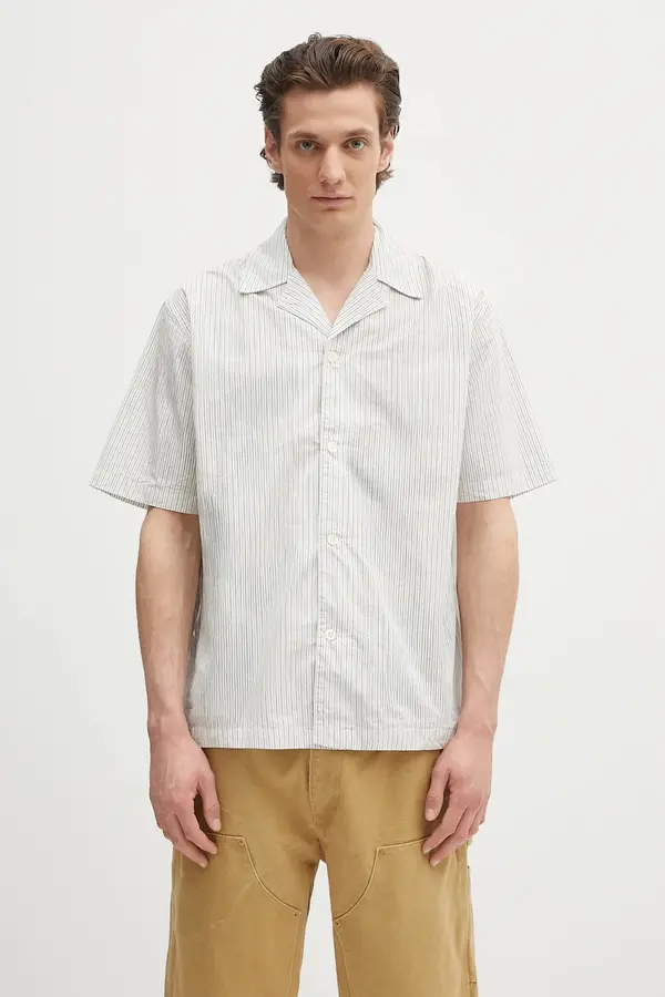 Norse Projects Bombažna srajca Norse Projects Mads Poplin Stripe SS