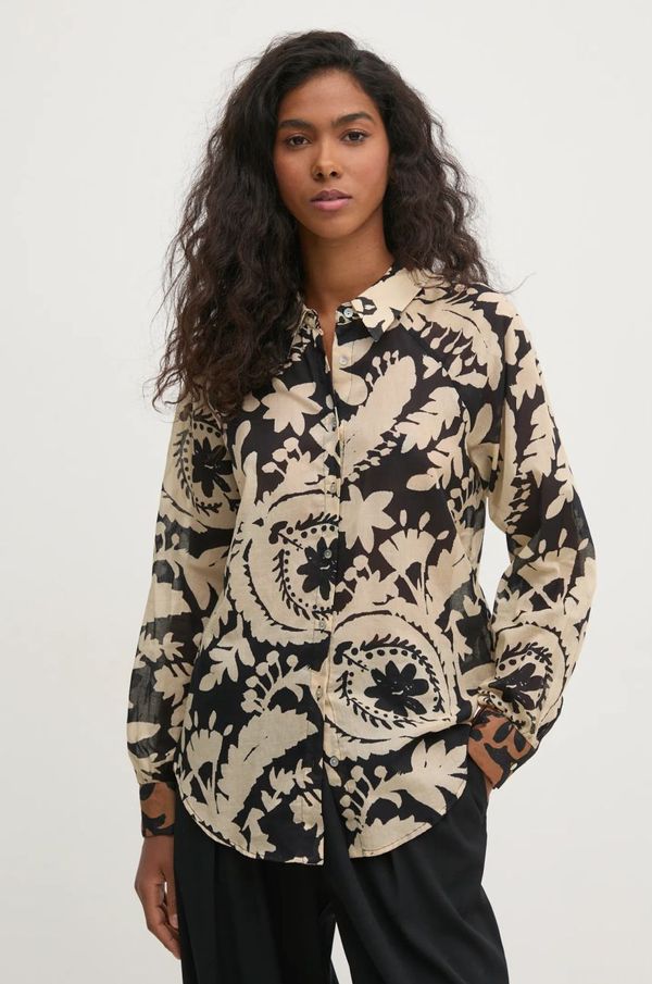 Pedro del Hierro Bombažna srajca Pedro del Hierro ženska, bež barva, 6638201