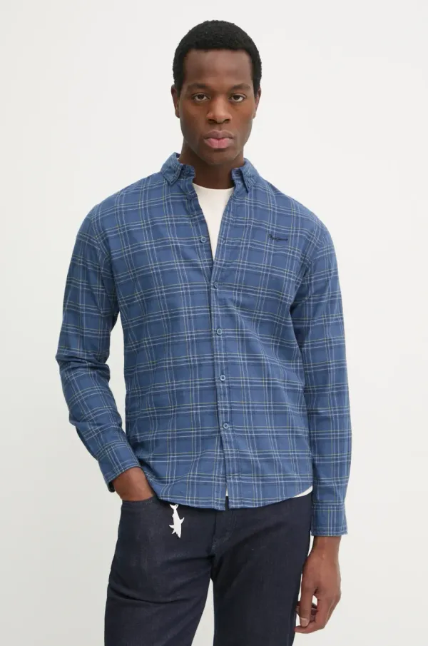 Pepe Jeans Bombažna srajca Pepe Jeans ALAN moška, mornarsko modra barva, PM308806