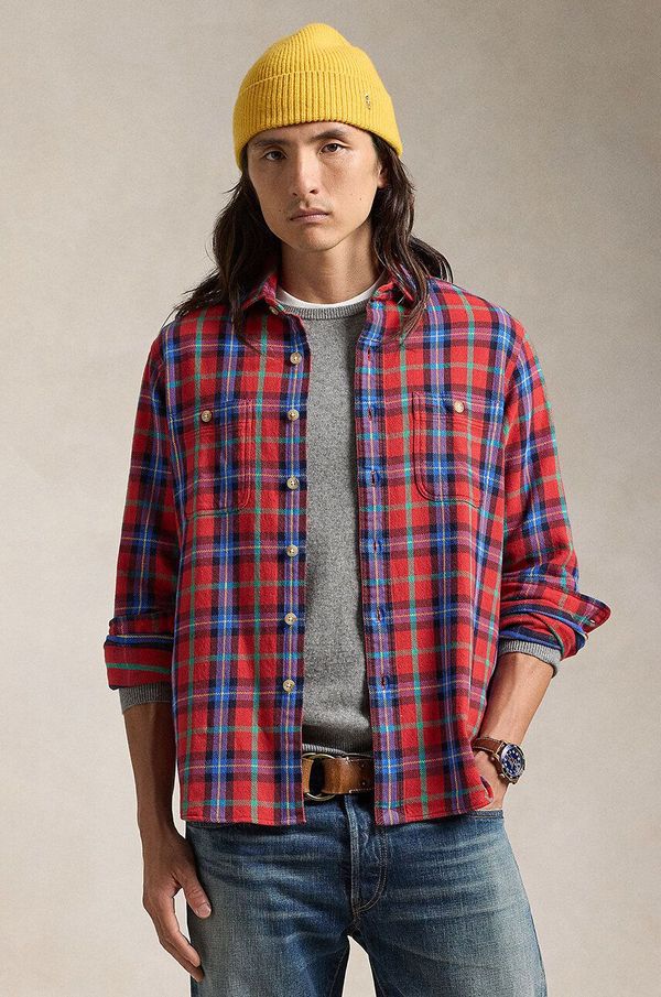 Polo Ralph Lauren Bombažna srajca Polo Ralph Lauren moška, rdeča barva, 710951167