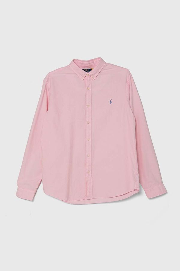 Polo Ralph Lauren Bombažna srajca Polo Ralph Lauren moška, roza barva
