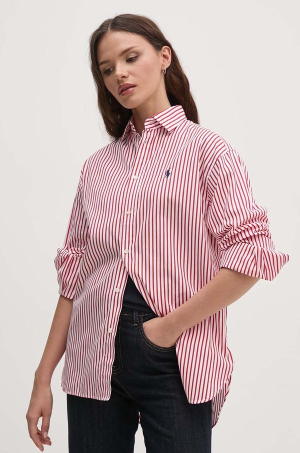 Polo Ralph Lauren Bombažna srajca Polo Ralph Lauren ženska, bela barva