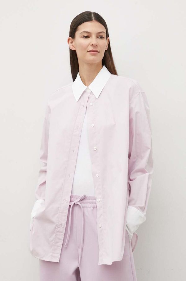 Samsoe Samsoe Bombažna srajca Samsoe Samsoe ženska, roza barva