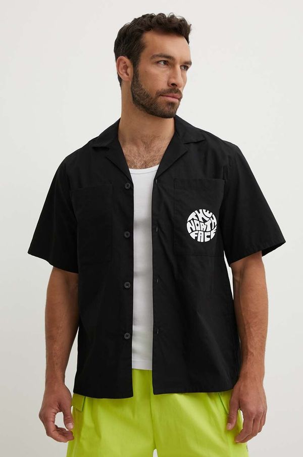 The North Face Bombažna srajca The North Face moška, črna barva, NF0A879AJK31