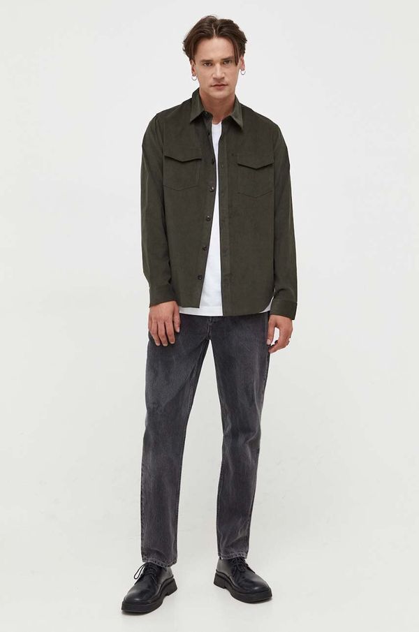 Tiger of Sweden Bombažna srajca Tiger Of Sweden moška, zelena barva