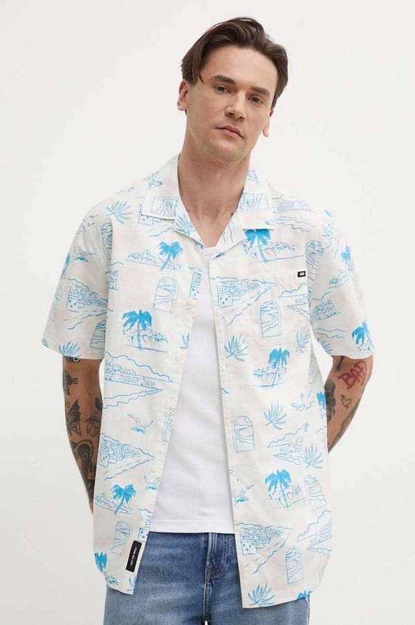 Vans Bombažna srajca Vans moška, bela barva