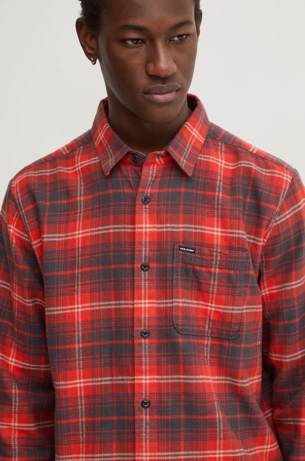 Volcom Bombažna srajca Volcom moška, rdeča barva, A0532407